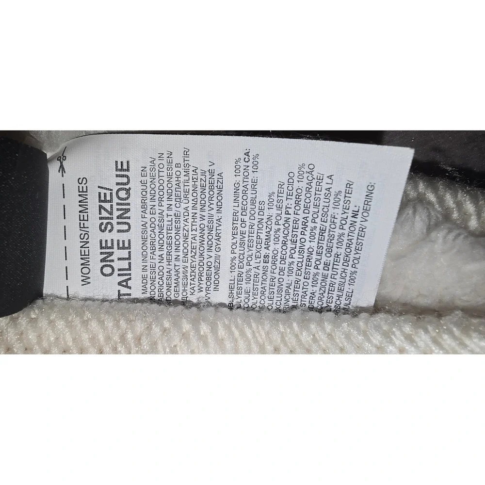 The North Face Minna Cable Knit Headband Cream‎ White Fleece Lined Womens One Sz